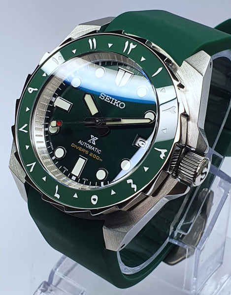 SAW TOOTH Custom SKX Samurai Divers Watch SEIKO NH36 - ARABIC