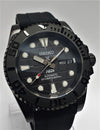 Custom Build SUB Divers Watch Seiko NH36 Automatic GLOBE MOD! Deployment Strap