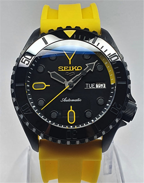 Custom Build SKX007 Divers Watch Seiko NH36 Automatic 'BUMBLE BEE MOD' Premium Qaulity PVD Case Sapphire Crystal