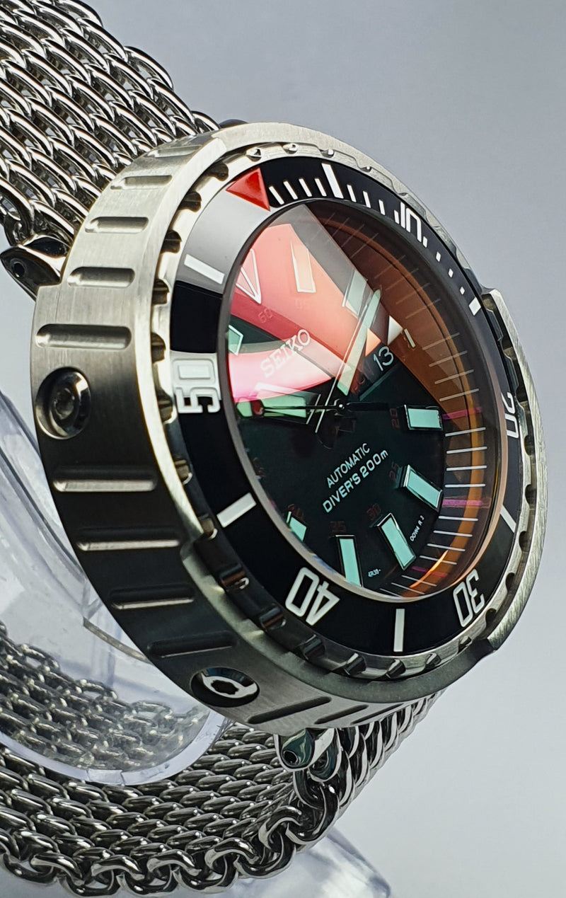 TUNA CAN Bespoke Custom Divers Watch SEIKO NH36 - AKA Blood Moon Mod! Premium Quality Case + Stainless Steel Bracelet