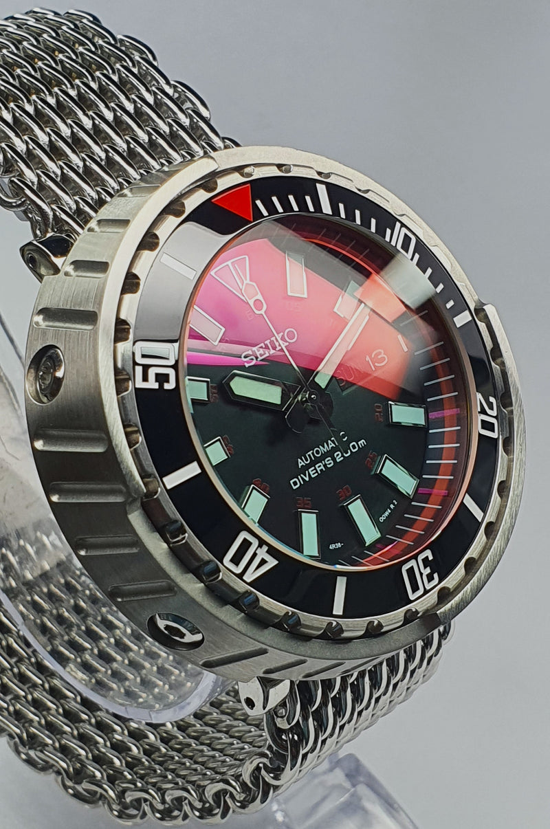 TUNA CAN Bespoke Custom Divers Watch SEIKO NH36 - AKA Blood Moon Mod! Premium Quality Case + Stainless Steel Bracelet