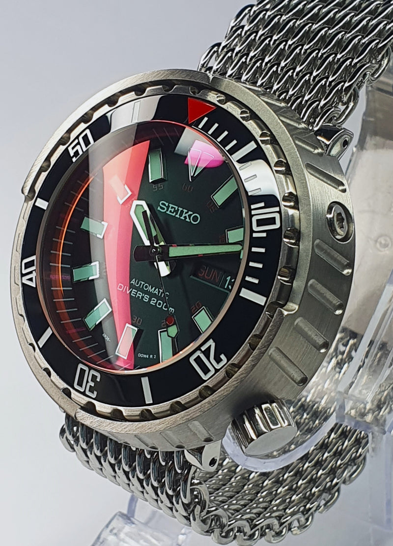 TUNA CAN Bespoke Custom Divers Watch SEIKO NH36 - AKA Blood Moon Mod! Premium Quality Case + Stainless Steel Bracelet