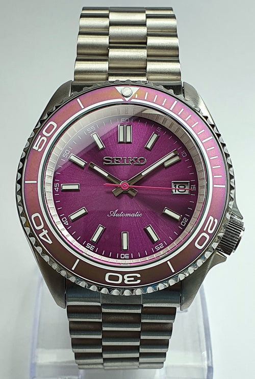 Custom SKX007 Divers Watch SEIKO NH36 - PURPLE OCEAN PLANET Mod! Premium High End SKX Case 5atm Tested