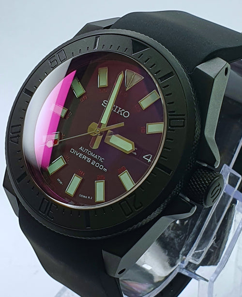 Bespoke Samurai Divers Watch SEIKO NH36 - New All Black BLOODMOON Mod! Premium Quality PVD Case