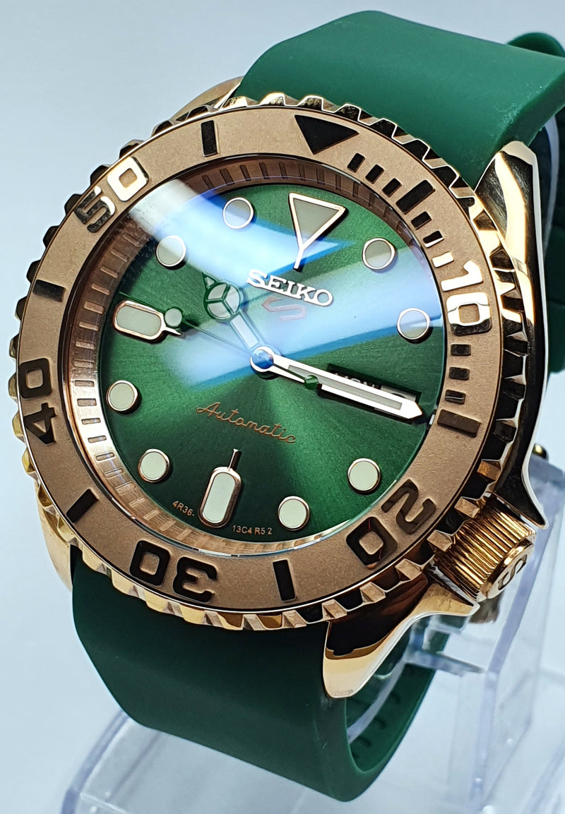 Bespoke Custom Build ROSE GOLD YACHT MASTER Mod SKX007 Divers Watch NH36 Automatic 'YACHT MASTER MOD'