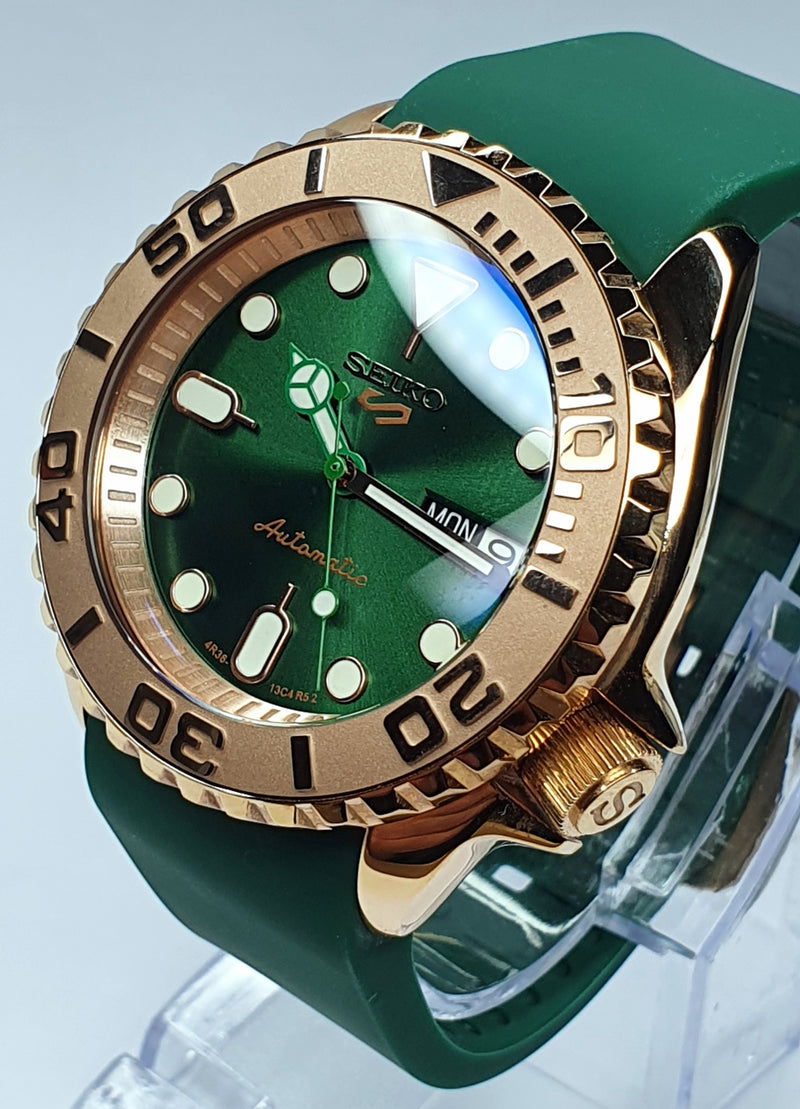 Bespoke Custom Build ROSE GOLD YACHT MASTER Mod SKX007 Divers Watch NH36 Automatic 'YACHT MASTER MOD'