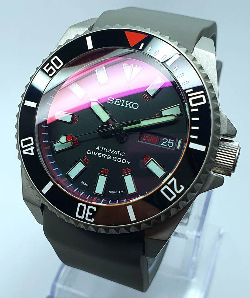 Bespoke Custom SKX Samurai Divers Watch SEIKO NH36 - BLOODMOON Mod! Premium Quality PVD Case