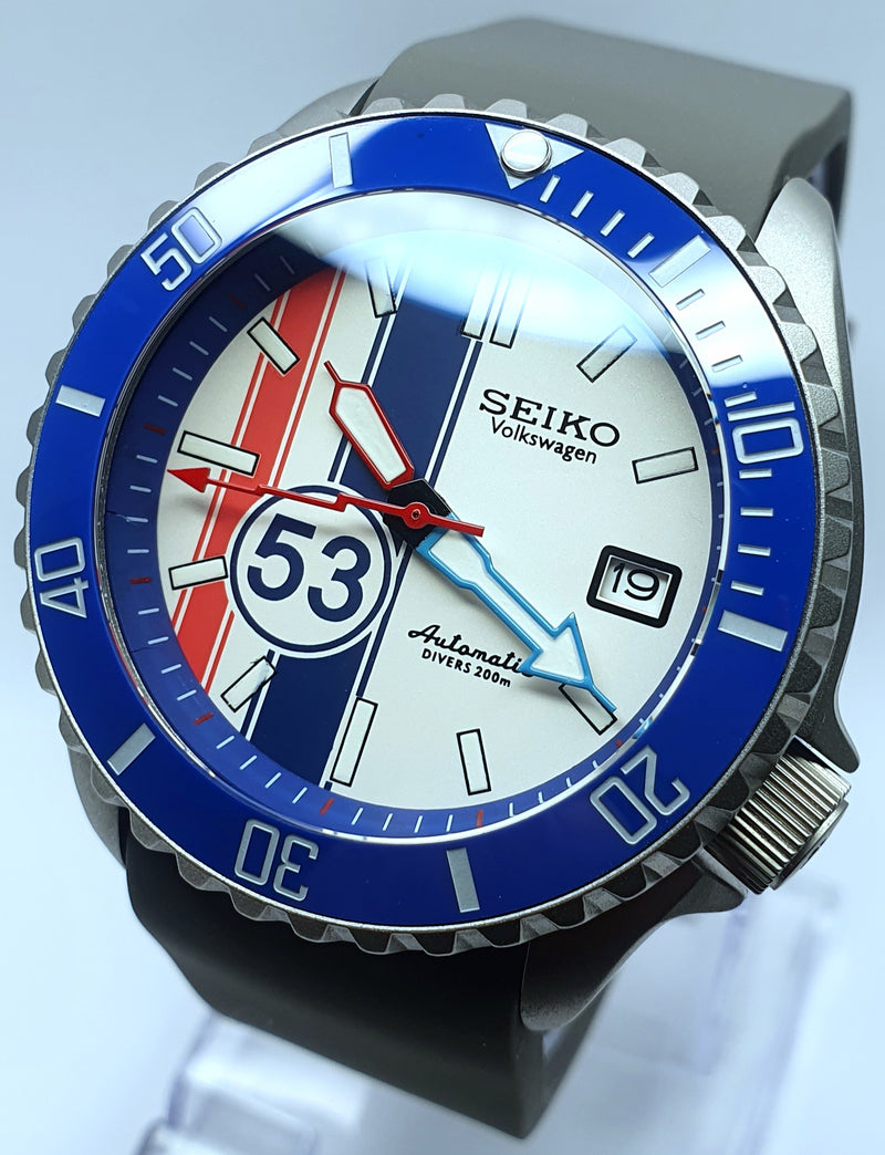 Custom SKX007 Divers Watch SEIKO NH36 - 53 Herbie Volkswagen Mod! Premium High End SKX Case Sapphire 5atm Tested