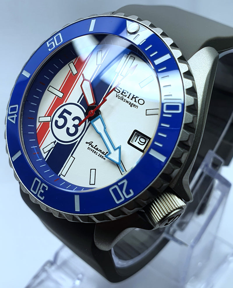 Custom SKX007 Divers Watch SEIKO NH36 - 53 Herbie Volkswagen Mod! Premium High End SKX Case Sapphire 5atm Tested