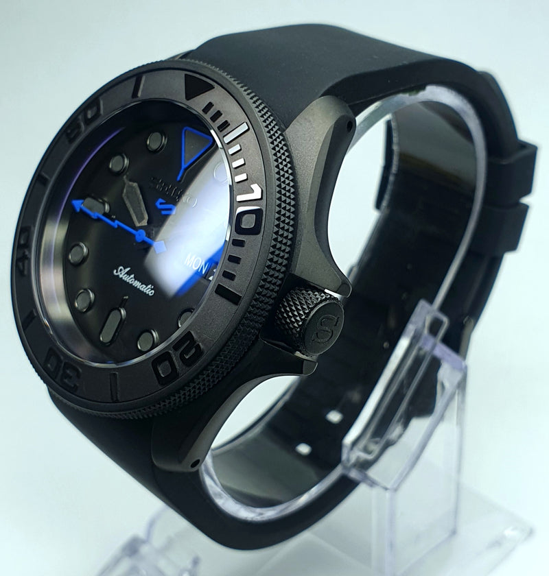 Bespoke Custom Build SKX007 Divers Watch Seiko NH36 Automatic 'STEALTH aka GHOST MOD' Premium Quality Case & Sapphire