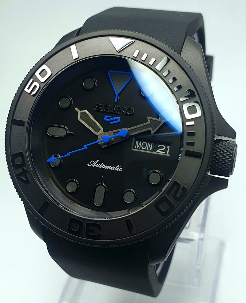 Bespoke Custom Build SKX007 Divers Watch Seiko NH36 Automatic 'STEALTH aka GHOST MOD' Premium Quality Case & Sapphire