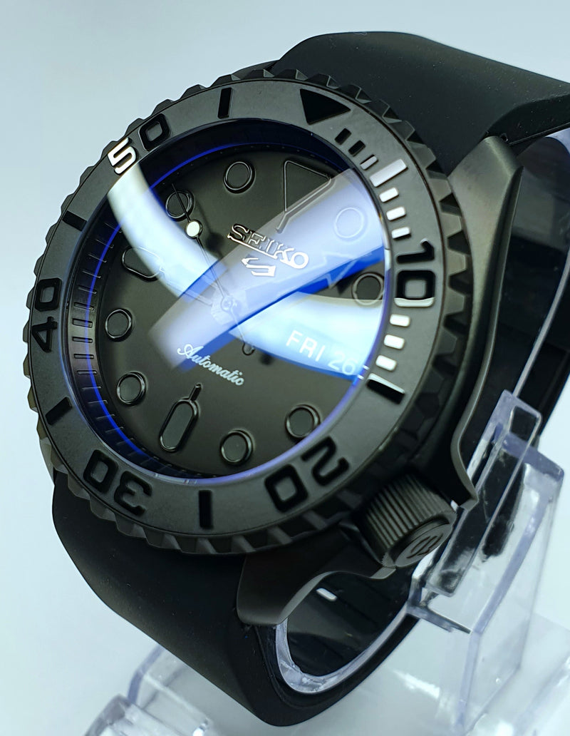 Custom Build SKX007 Divers Watch Seiko NH36 Automatic 'STEALTH aka GHOST MOD' Premium Qaulity PVD Case Sapphire Crystal