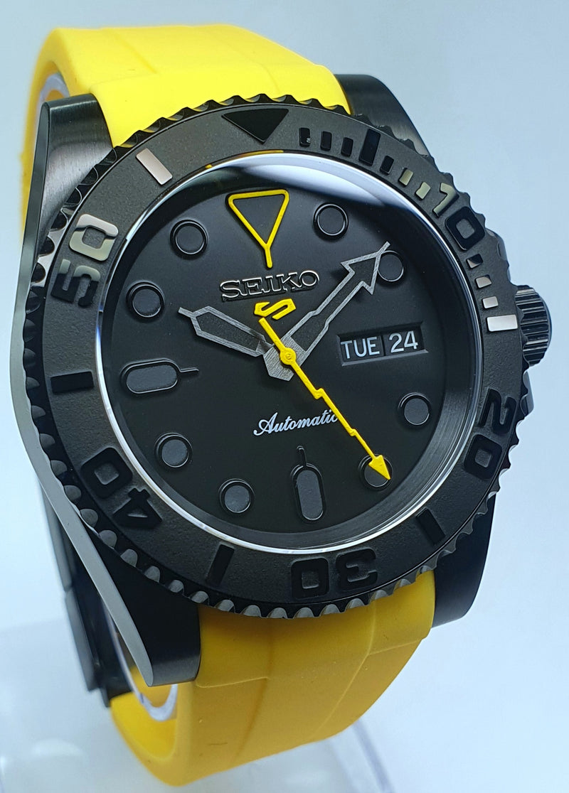 Bespoke Custom Build SUB Divers Watch Seiko NH36 Automatic 'BUMBLE BEE MOD'