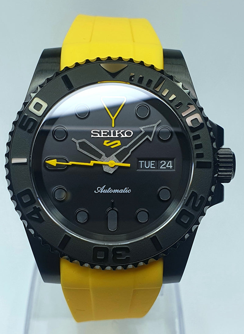 Bespoke Custom Build SUB Divers Watch Seiko NH36 Automatic 'BUMBLE BEE MOD'