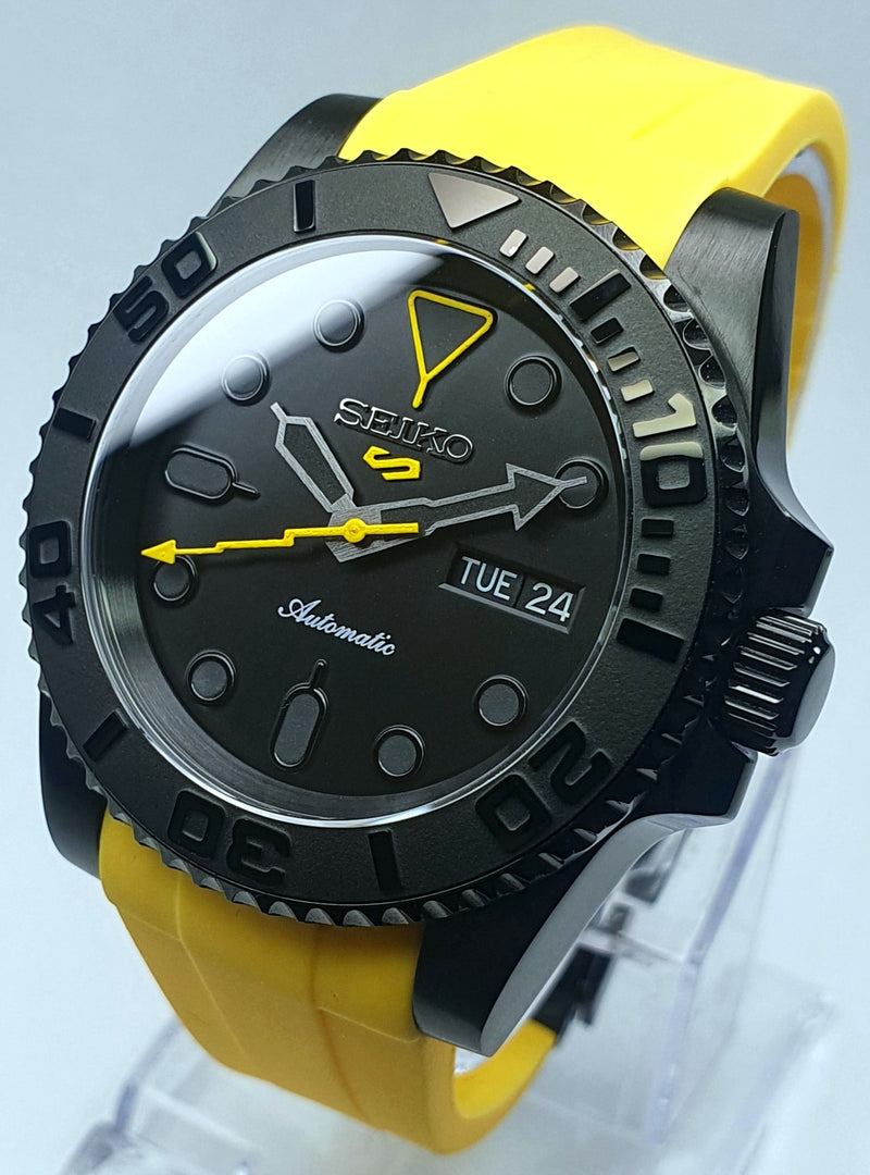 Bespoke Custom Build SUB Divers Watch Seiko NH36 Automatic 'BUMBLE BEE MOD'