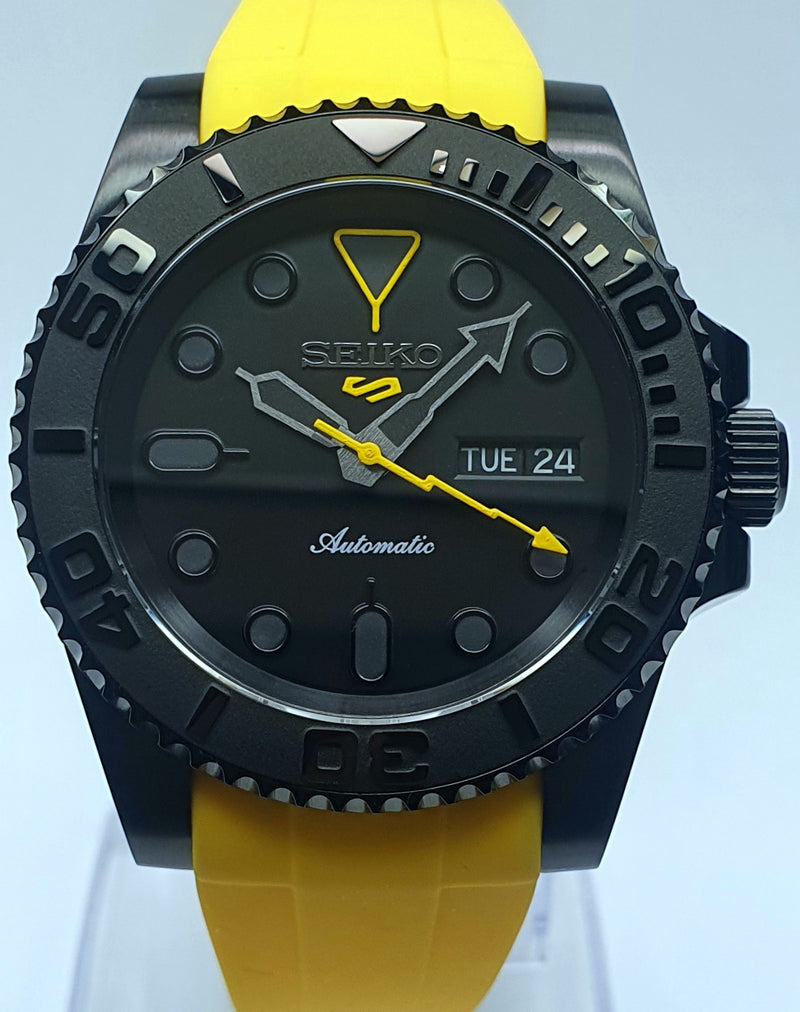 Bespoke Custom Build SUB Divers Watch Seiko NH36 Automatic 'BUMBLE BEE MOD'