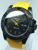 Bespoke Custom Build SUB Divers Watch Seiko NH36 Automatic 'BUMBLE BEE MOD'