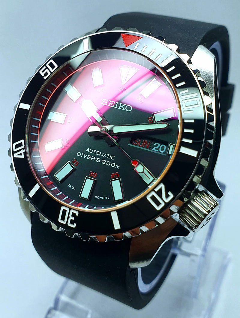 Bespoke Custom SKX007 Blood Moon Divers Watch SEIKO NH36 - AKA Bloodmoon Mod! Premium Quality Case