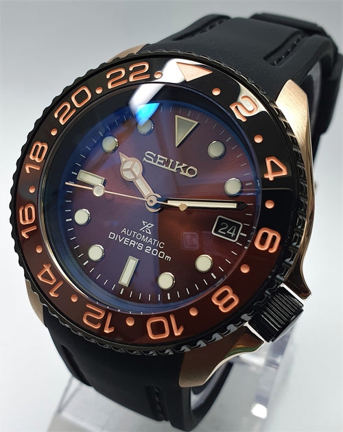 Bespoke Custom Build SKX007 Divers Watch Seiko NH36 Automatic 'ROOT BEER MOD'