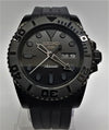 Custom Build SKX007 Divers Watch Seiko NH36 Automatic 'STEALTH MOD' PVD Case Exhibition Back