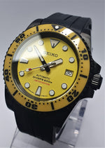 Bespoke Custom Build SUB Divers Watch Seiko NH36 Automatic 'BUMBLE BEE MOD'