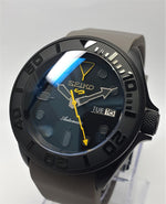 Bespoke Custom Build SKX007 Divers Watch Seiko NH36 Automatic 'STEALTH aka GHOST MOD' Premium Quality Case & Sapphire