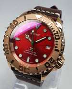 Bespoke Custom Build ROSE GOLD YACHT MASTER 'Cherry Mod' SKX007 Divers Watch NH36 Automatic Divers Watch