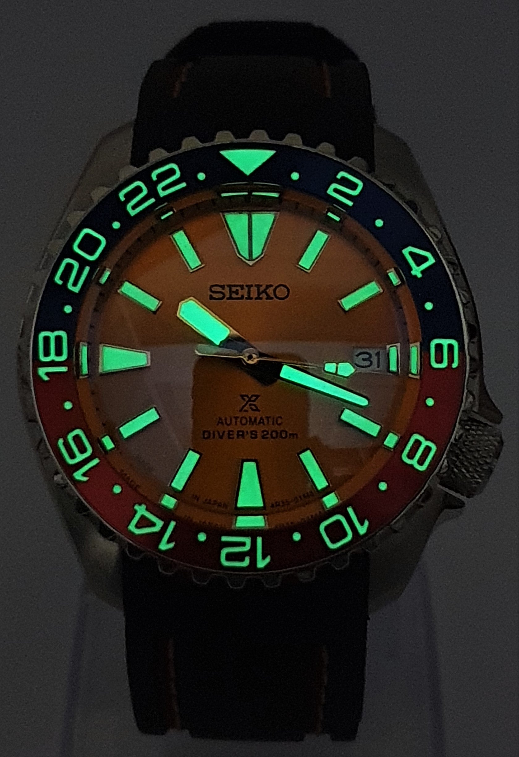 thumbnail image 2 of Seiko Marine Master Green Dial - Date - For NH35, NH36, 4R36, 7S26, SKX007 Mods 2 of 6