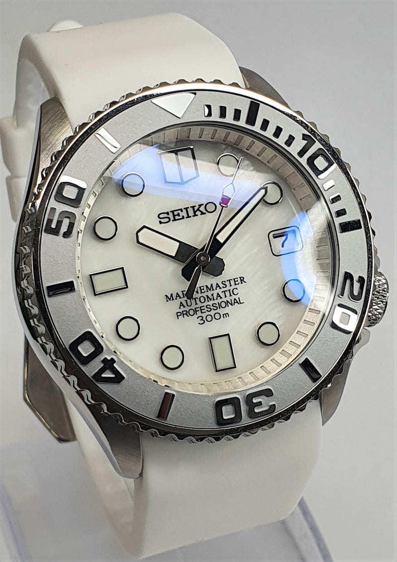 Bespoke Custom Build Mother Of Pearl 'MOP' Mod!  Mod' SKX007 Divers Watch NH36 Automatic Divers Watch