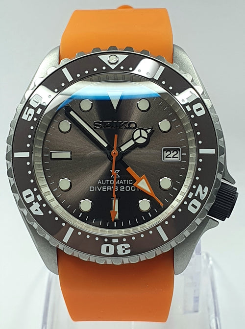 Bespoke Custom Build GMT Mod SKX007 Divers Watch SEIKO NH34 GMT Automatic Divers Watch